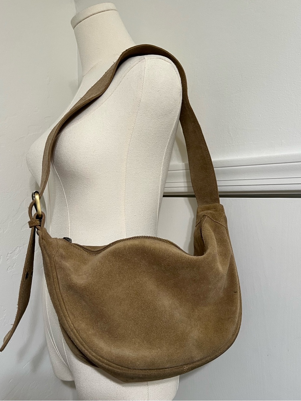 Suede Leather Moon bag Shoulder Bag